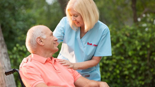 outside man with nurse